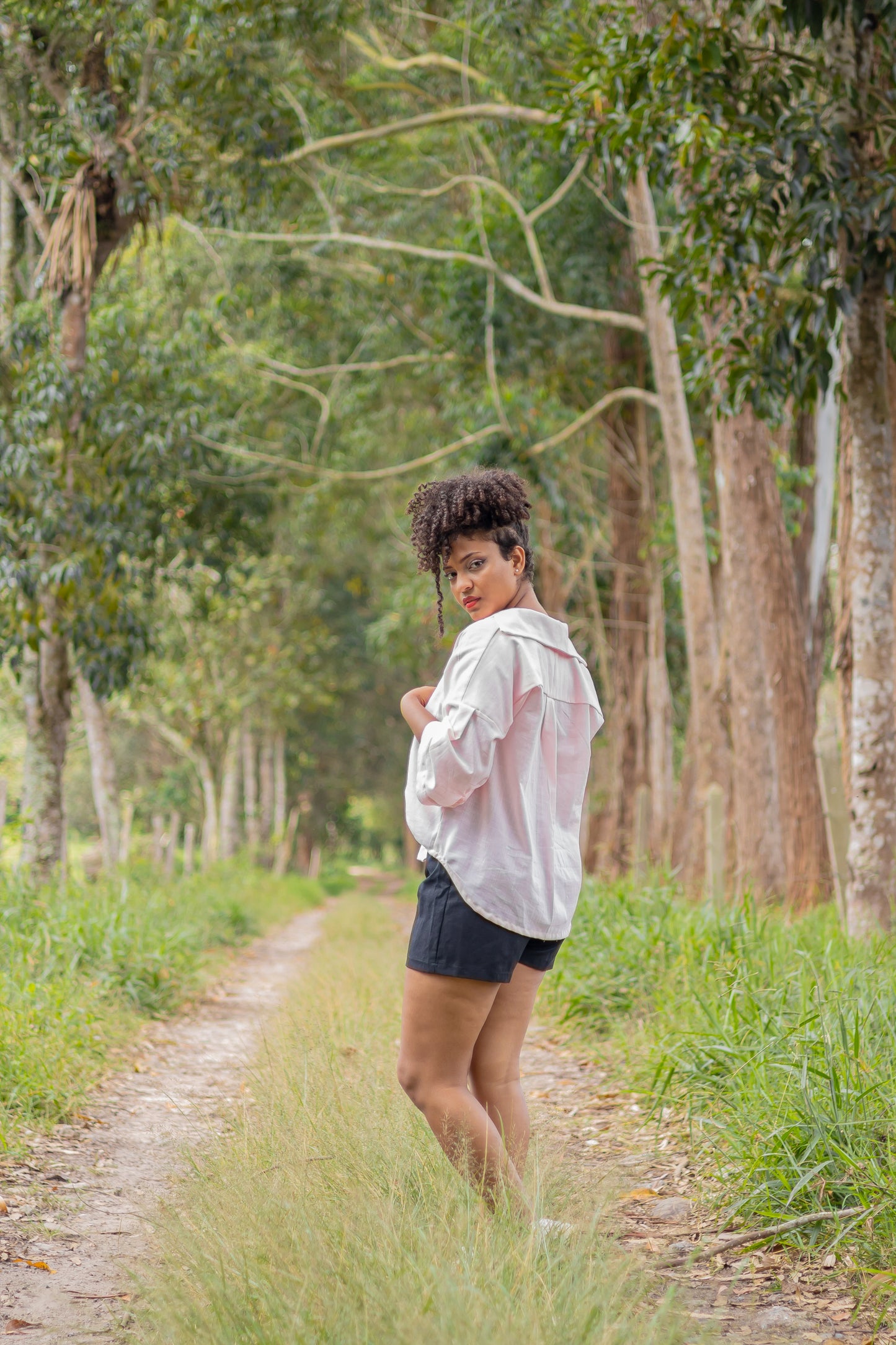 Camisa oversize rose